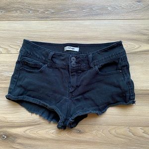 Black jean shorts